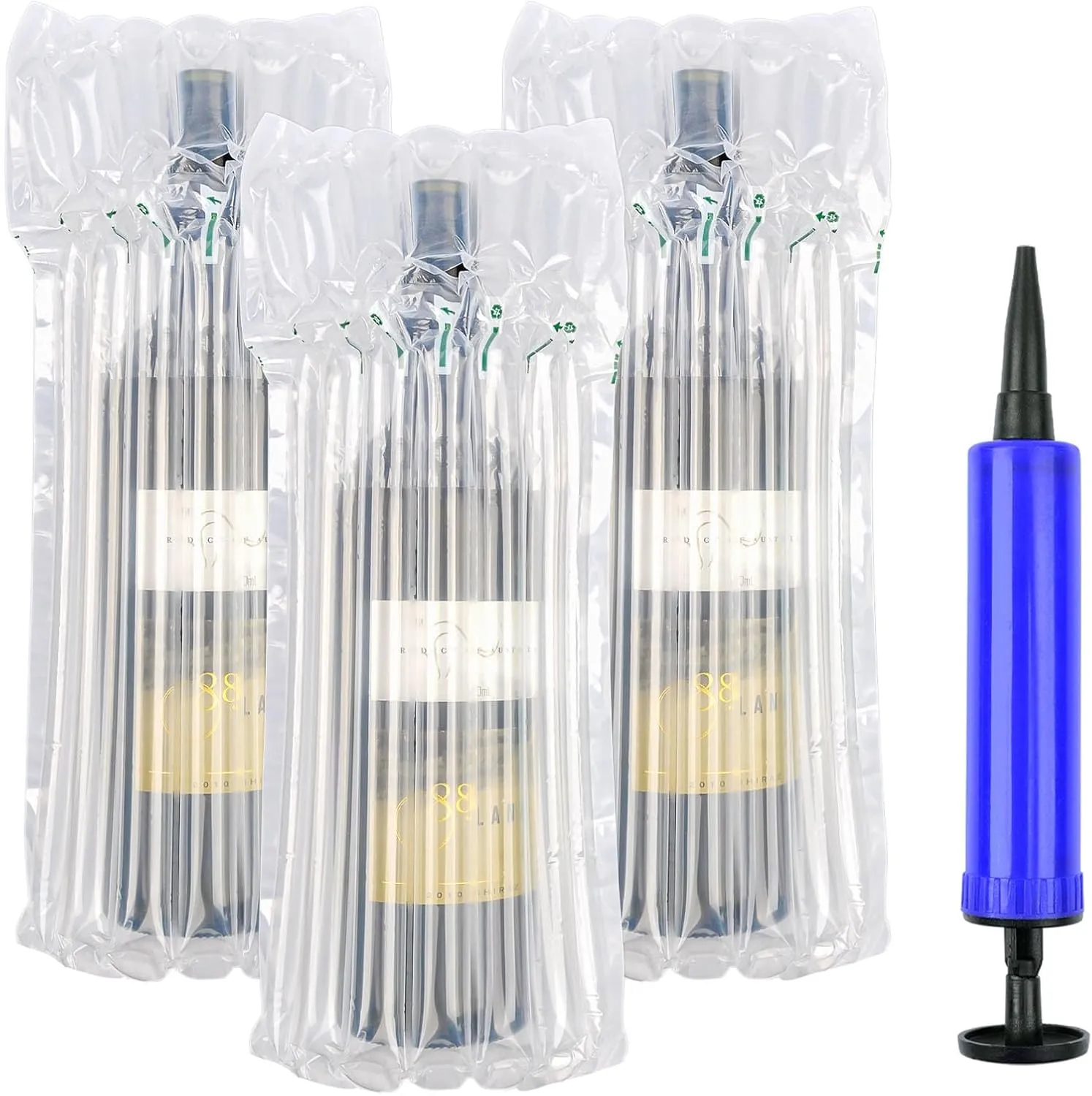 Wine Bottle Protector Travel Bags, 100 Packs Inflatable Air Column Packaging Bubble Cushion Wrap for Suitcase Luggage Airplane, Safety Shipping