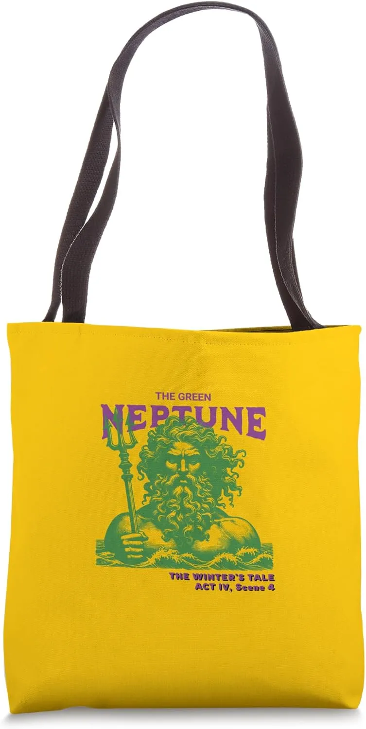 Winter Tale Green Neptune Florizel Quotation Shakespeare Tote Bag