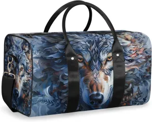 Wolf Travel Duffle Bag for Women Men Gym Duffel Foldable Bag Waterproof Weekender Wildlife Animal Duffle Tote
