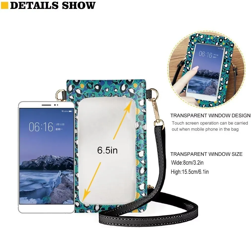 Women Cell Phone Crossbody Purse Waterproof PU Leather Shoulder Handbag Wallet with Touch Screen Window