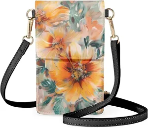 Women Cell Phone Crossbody Purse Waterproof PU Leather Shoulder Handbag Wallet with Touch Screen Window