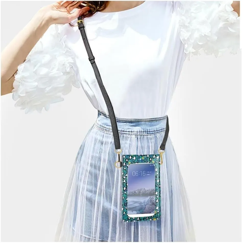 Women Cell Phone Crossbody Purse Waterproof PU Leather Shoulder Handbag Wallet with Touch Screen Window