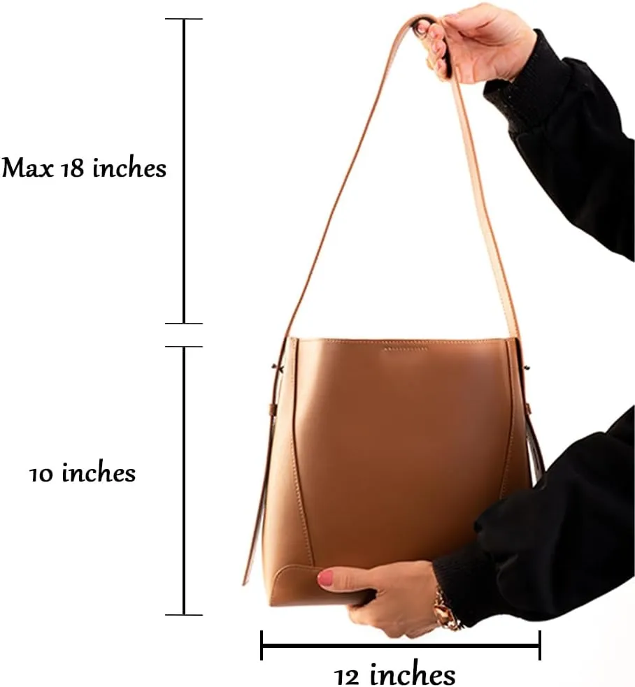 Women Genuine Leather Shoulder Totes Bag, Hobo Bag, Handbags, Purses, with Top Magnetic Snap Closure,Soft