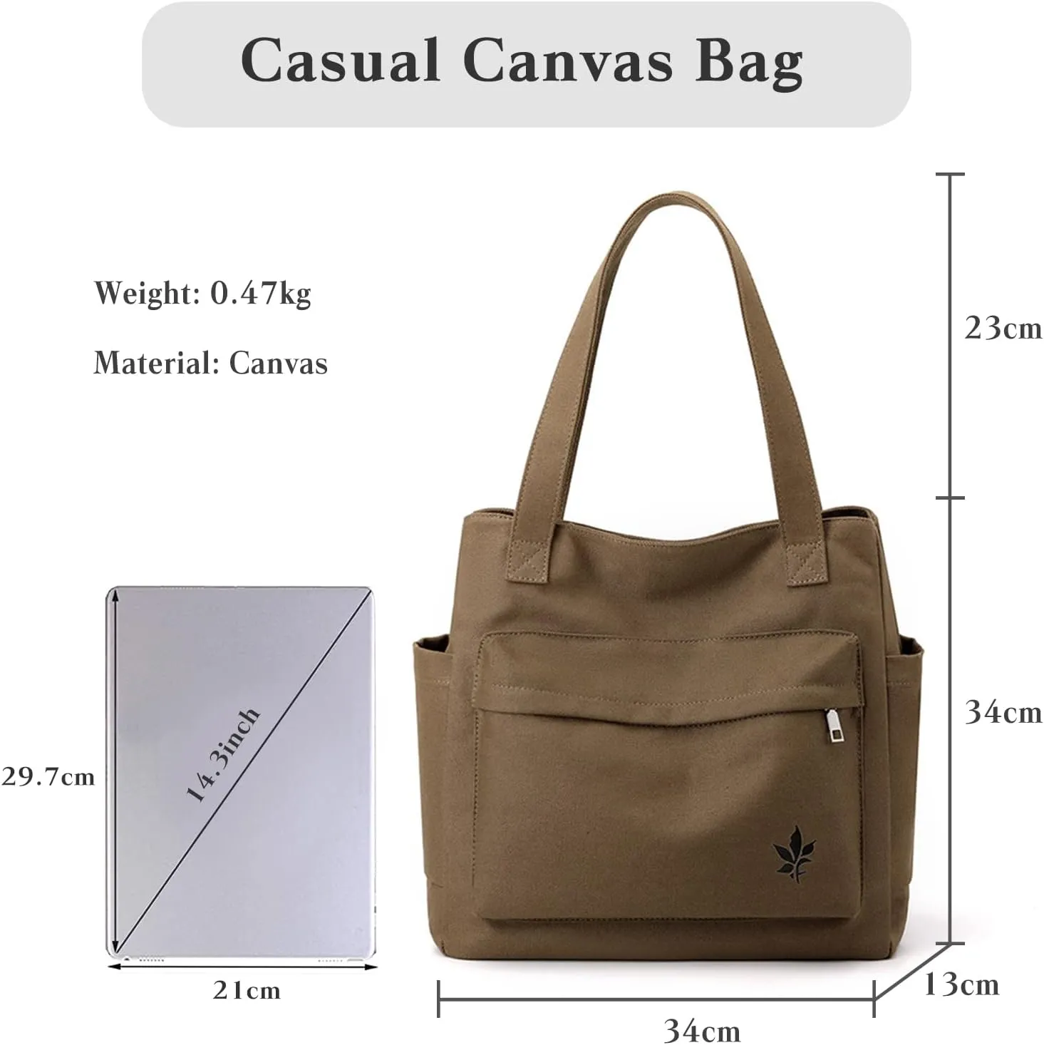 Women Handbag Canvas Shoulder Bag Casual Tote Purse