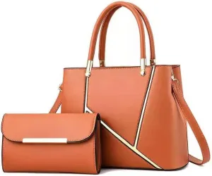 Women Handbag Geometric Tote Bag Long Wallet Shoulder Bag Top Handle Handbag Purse 2 Pcs Set