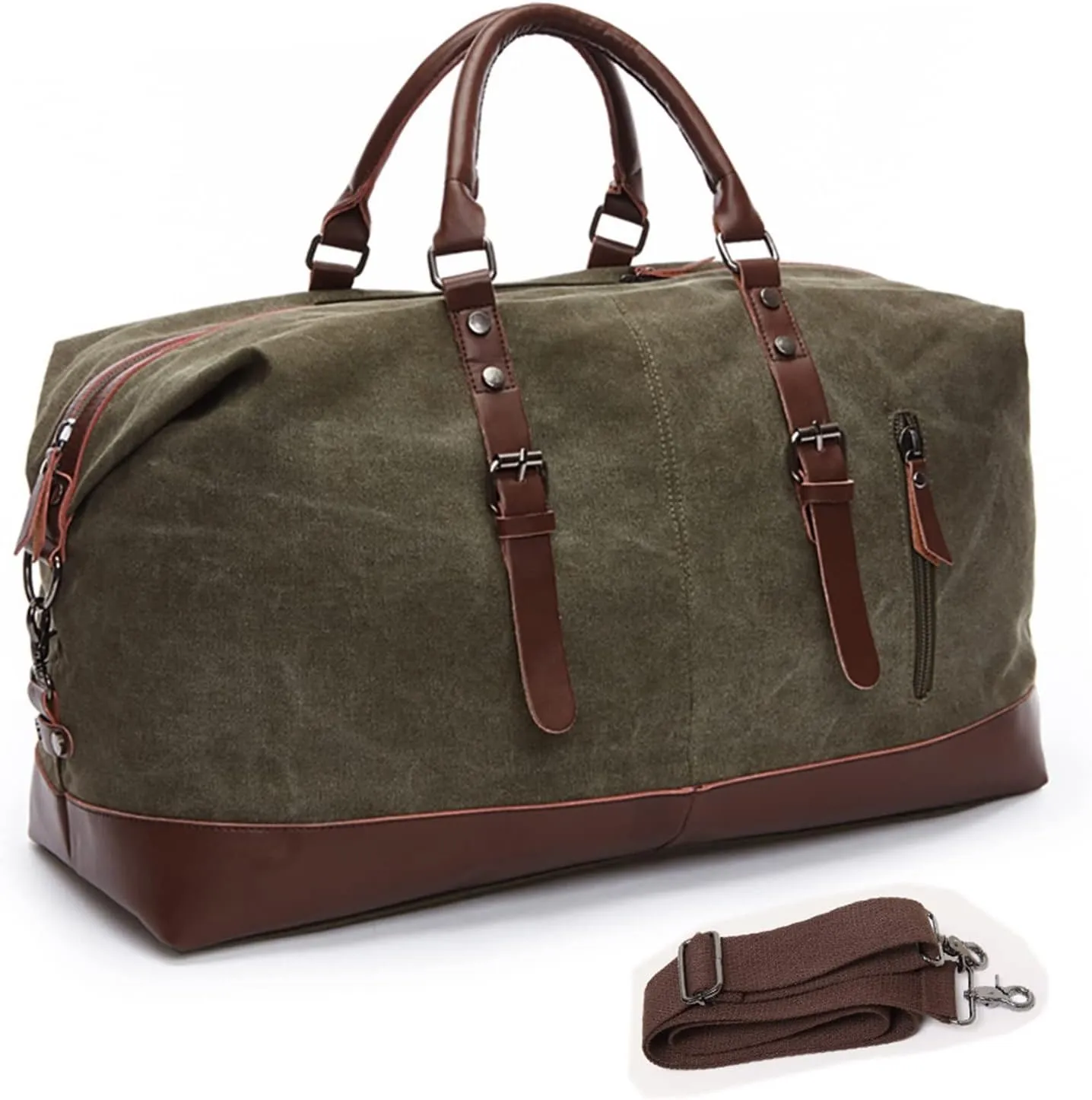 women Men Travel Carry on Luggage Men Duffel Bags Travel Tote Large Weekend Bag Overnight (Army Green)