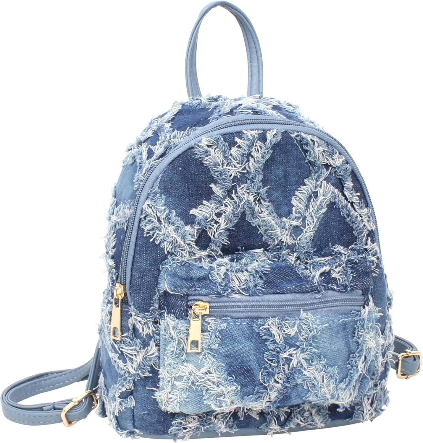 Women Mini Backpack Leisure Daypack Shoulder Bag Handbag Purse, B-blue