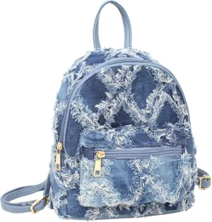 Women Mini Backpack Leisure Daypack Shoulder Bag Handbag Purse, B-blue