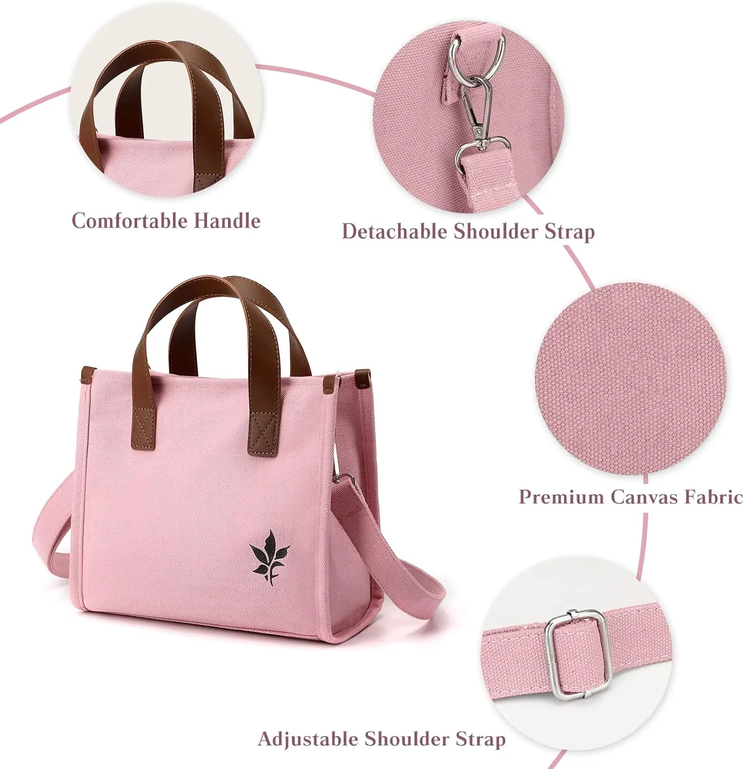 Women Shoulder Bag Canvas Handbag Crossbody Bag Multifunctional Top Handle Bag Casual
