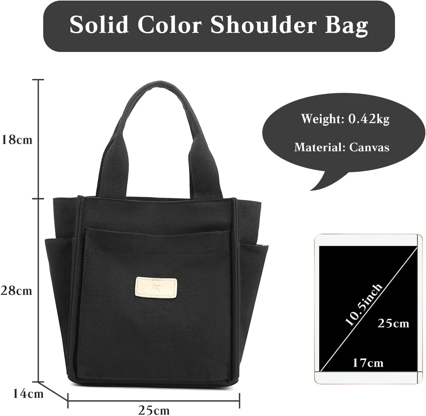 Women Shoulder Bag Casual Handbag Canvas Tote Purse Ladies Top Handle Bag