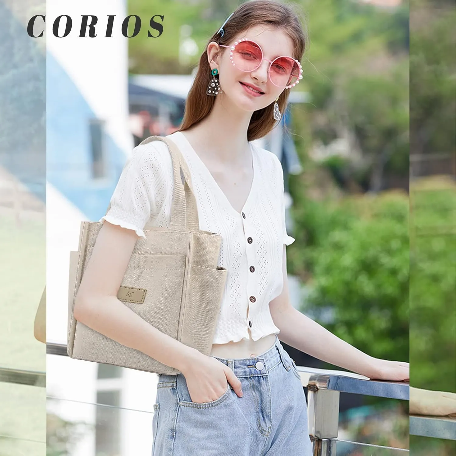 Women Shoulder Bag Casual Handbag Canvas Tote Purse Ladies Top Handle Bag