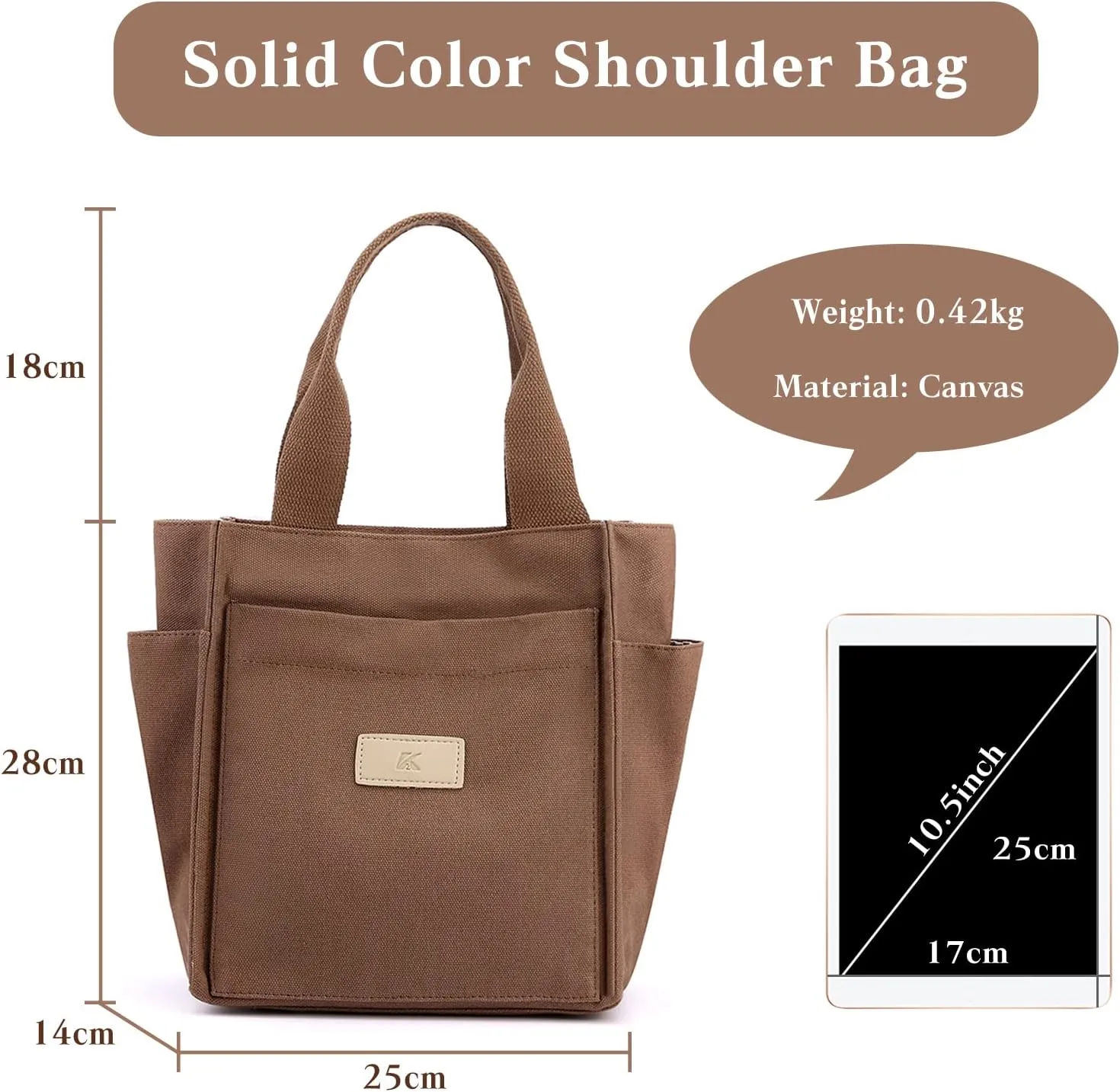 Women Shoulder Bag Casual Handbag Canvas Tote Purse Ladies Top Handle Bag