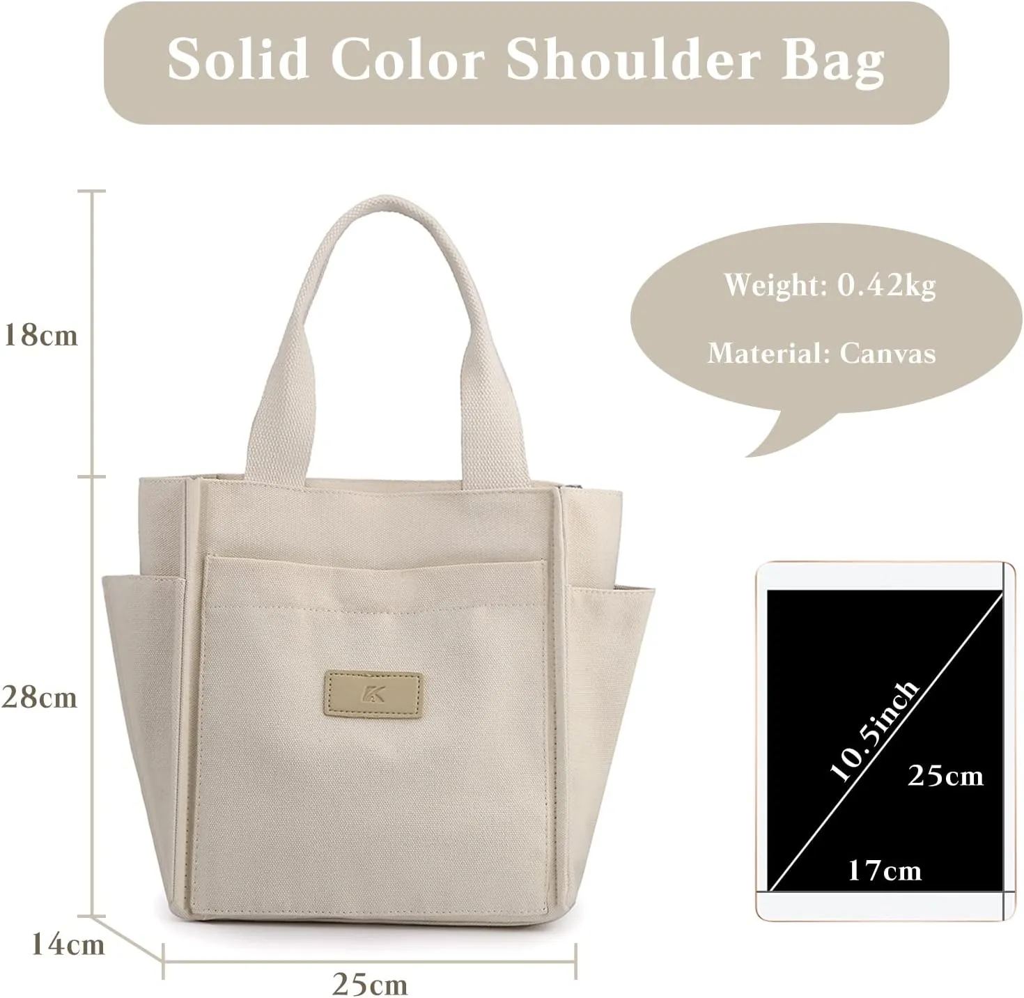 Women Shoulder Bag Casual Handbag Canvas Tote Purse Ladies Top Handle Bag