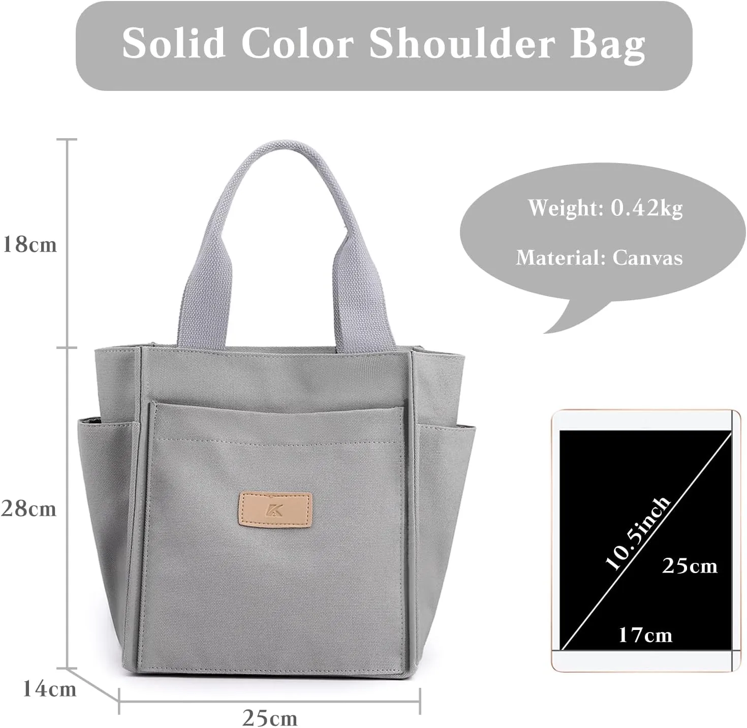 Women Shoulder Bag Casual Handbag Canvas Tote Purse Ladies Top Handle Bag