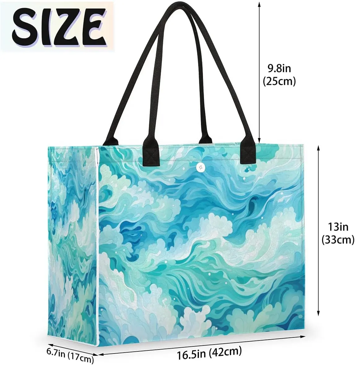 Womens Birthday Gifts Tote Bag Deep Sea Water Beach Bags for Women Handbags