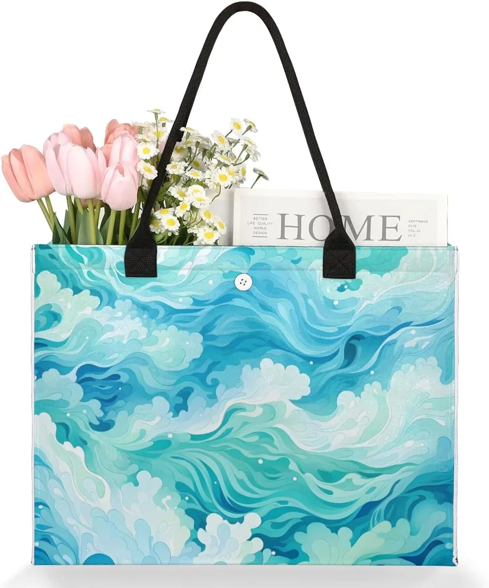 Womens Birthday Gifts Tote Bag Deep Sea Water Beach Bags for Women Handbags