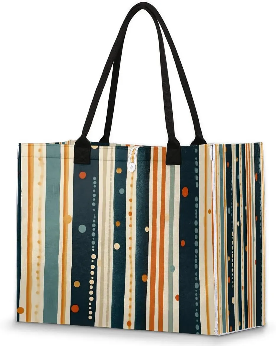 Womens Birthday Gifts Tote Bag Geometric Watercolor Doodle Beach Bags for Women Handbags