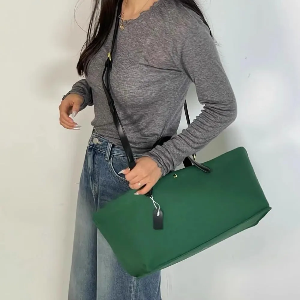 Women's Canvas Leather Totes Handbag Commuting Shoulder Crossbody Armpit Bag Leisure Versatile Casual Chic Stylish Clutch