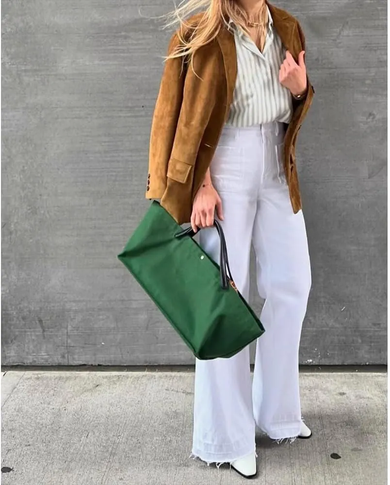 Women's Canvas Leather Totes Handbag Commuting Shoulder Crossbody Armpit Bag Leisure Versatile Casual Chic Stylish Clutch