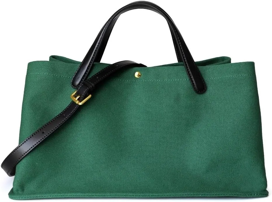 Women's Canvas Leather Totes Handbag Commuting Shoulder Crossbody Armpit Bag Leisure Versatile Casual Chic Stylish Clutch