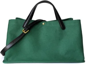 Women's Canvas Leather Totes Handbag Commuting Shoulder Crossbody Armpit Bag Leisure Versatile Casual Chic Stylish Clutch