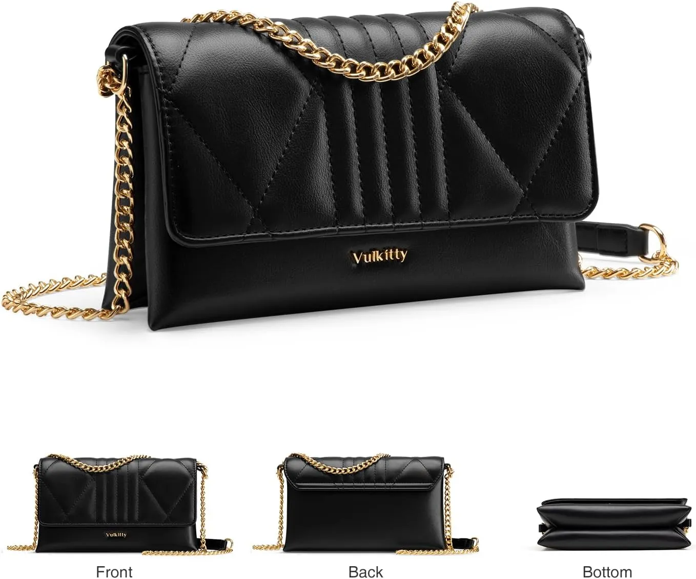 Womens Crossbody Bag Shoulder Bag with Adjustable Chain Strap Leather Messenger Bag Magnetic Buckle Closure