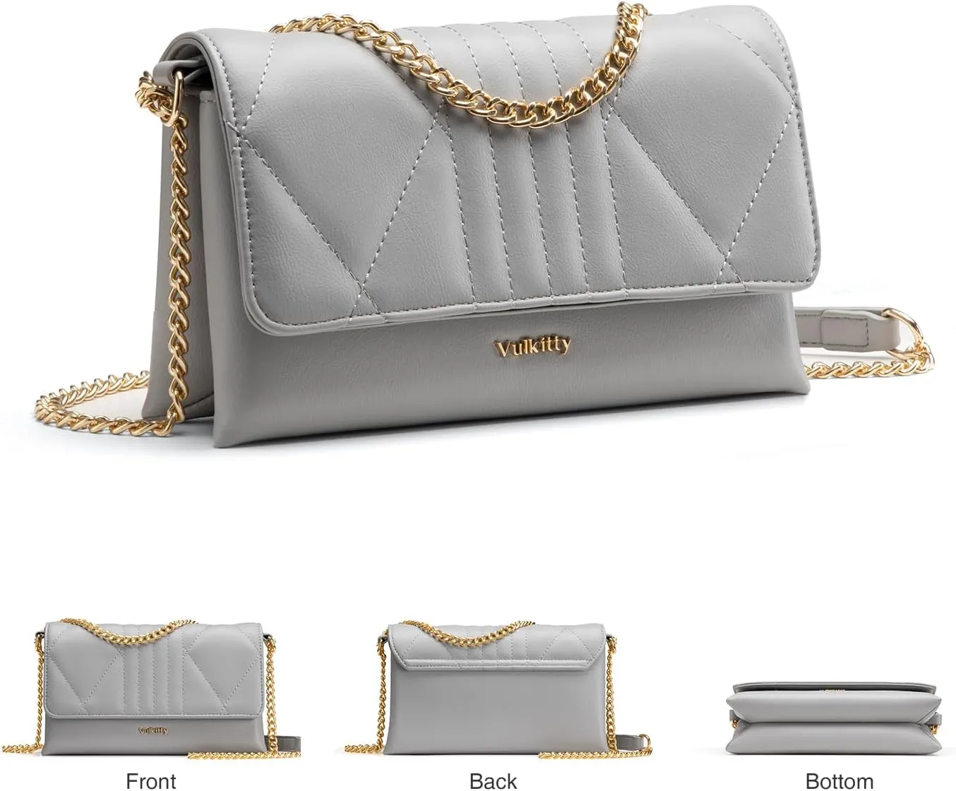 Womens Crossbody Bag Shoulder Bag with Adjustable Chain Strap Leather Messenger Bag Magnetic Buckle Closure