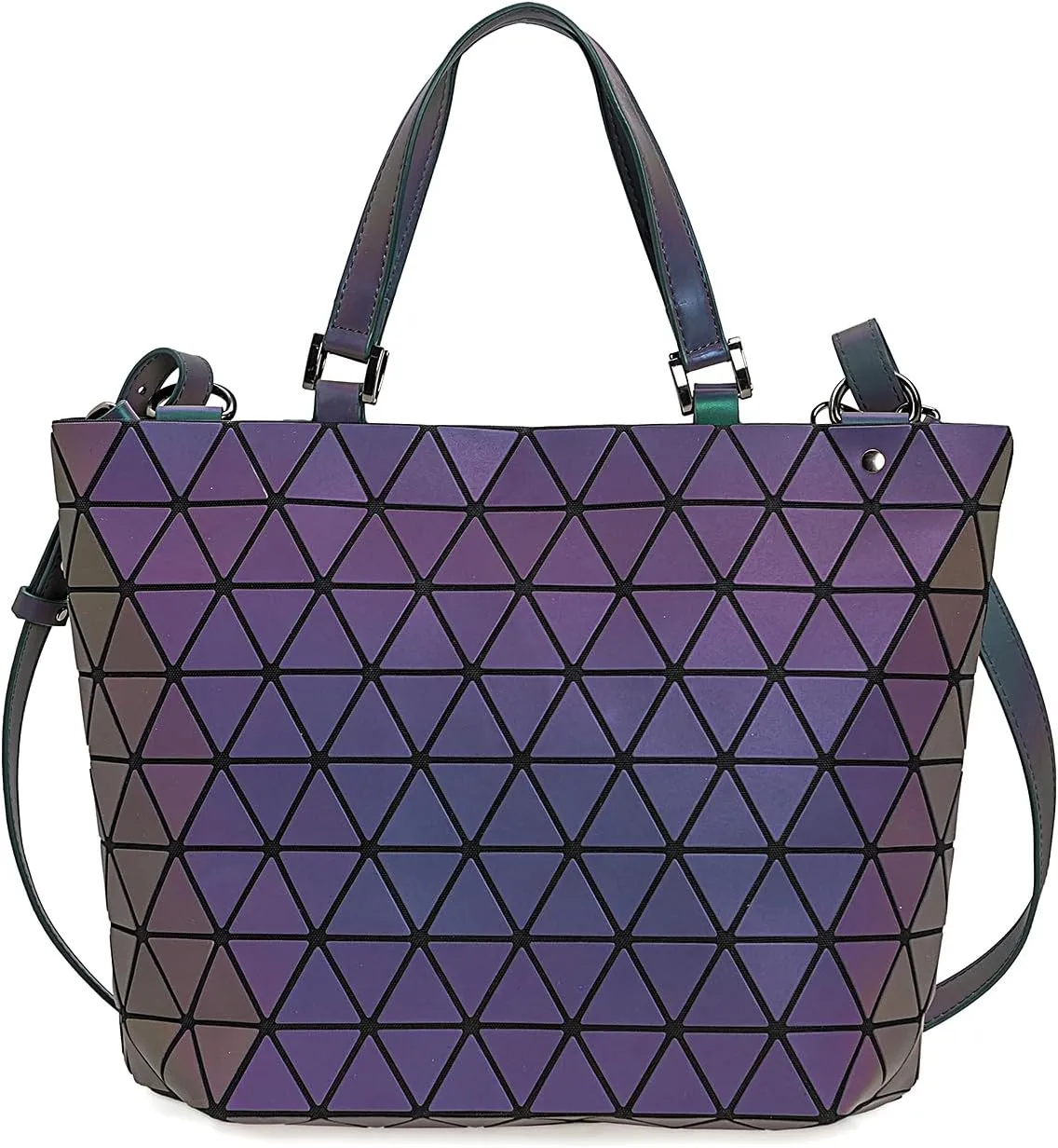 Women's Geometric Luminous Handbag Holographic Reflective Crossbody Bag Shoulder Bag