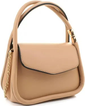 Womens Girls Small Vegan Leather Top-Handle Satchel Clutch Purse Crossbody Bag