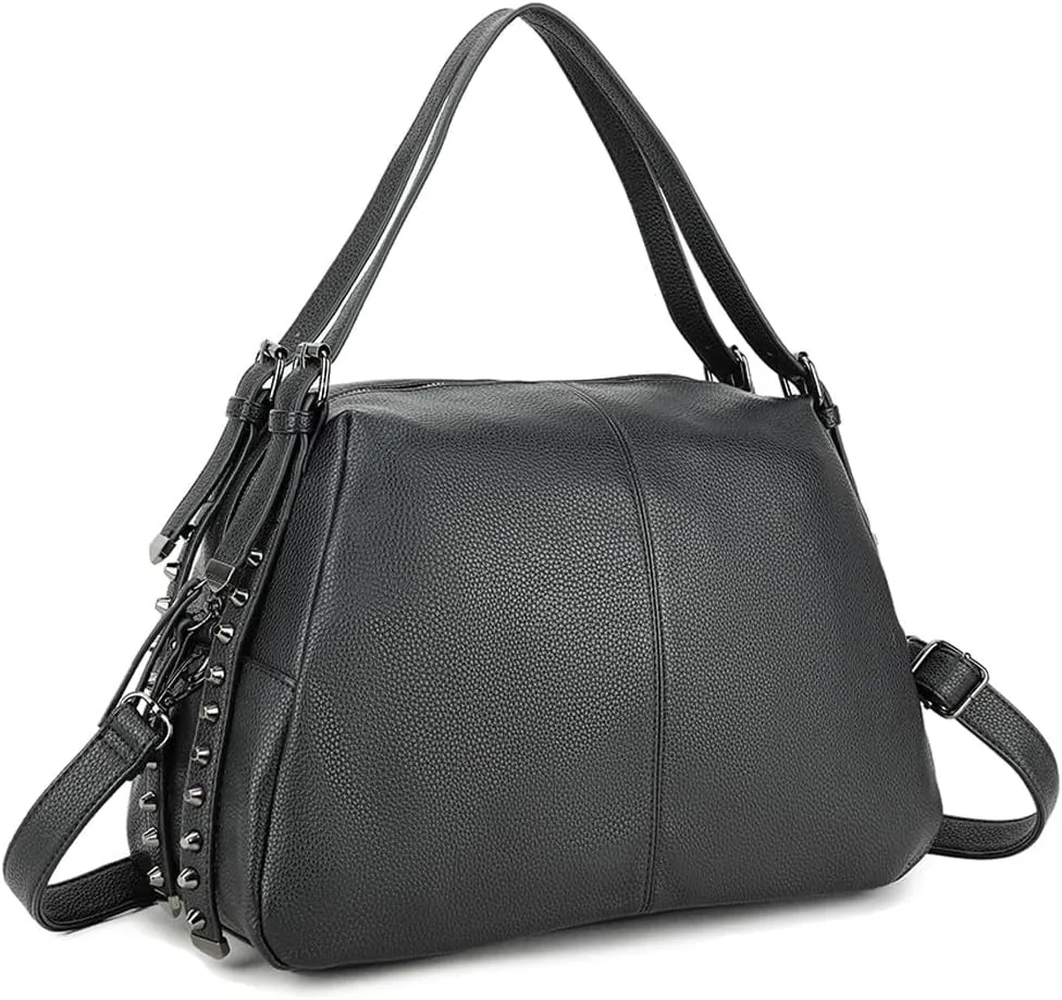 Womens Handbags Tote Bag Leather Satchel Handbag Ladies Shoulder Bag Crossbody Bag Vintage Rivet Totes Purse