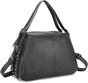 Womens Handbags Tote Bag Leather Satchel Handbag Ladies Shoulder Bag Crossbody Bag Vintage Rivet Totes Purse