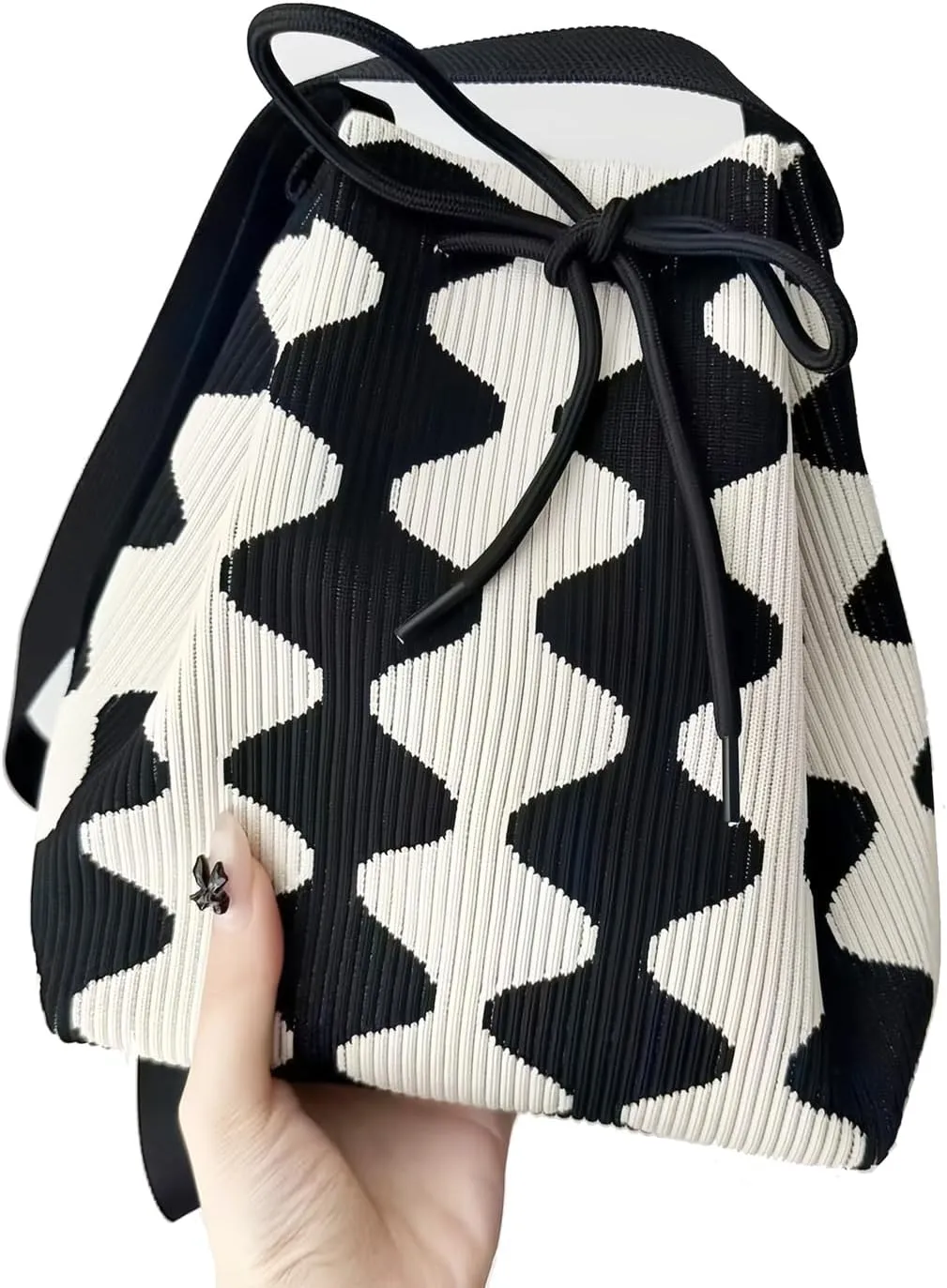 Women's Knitted Yarn Crochet Crossbody Bags Top Handle Knit Women Shoulder Handbags Versatile Korean Casual Bags
