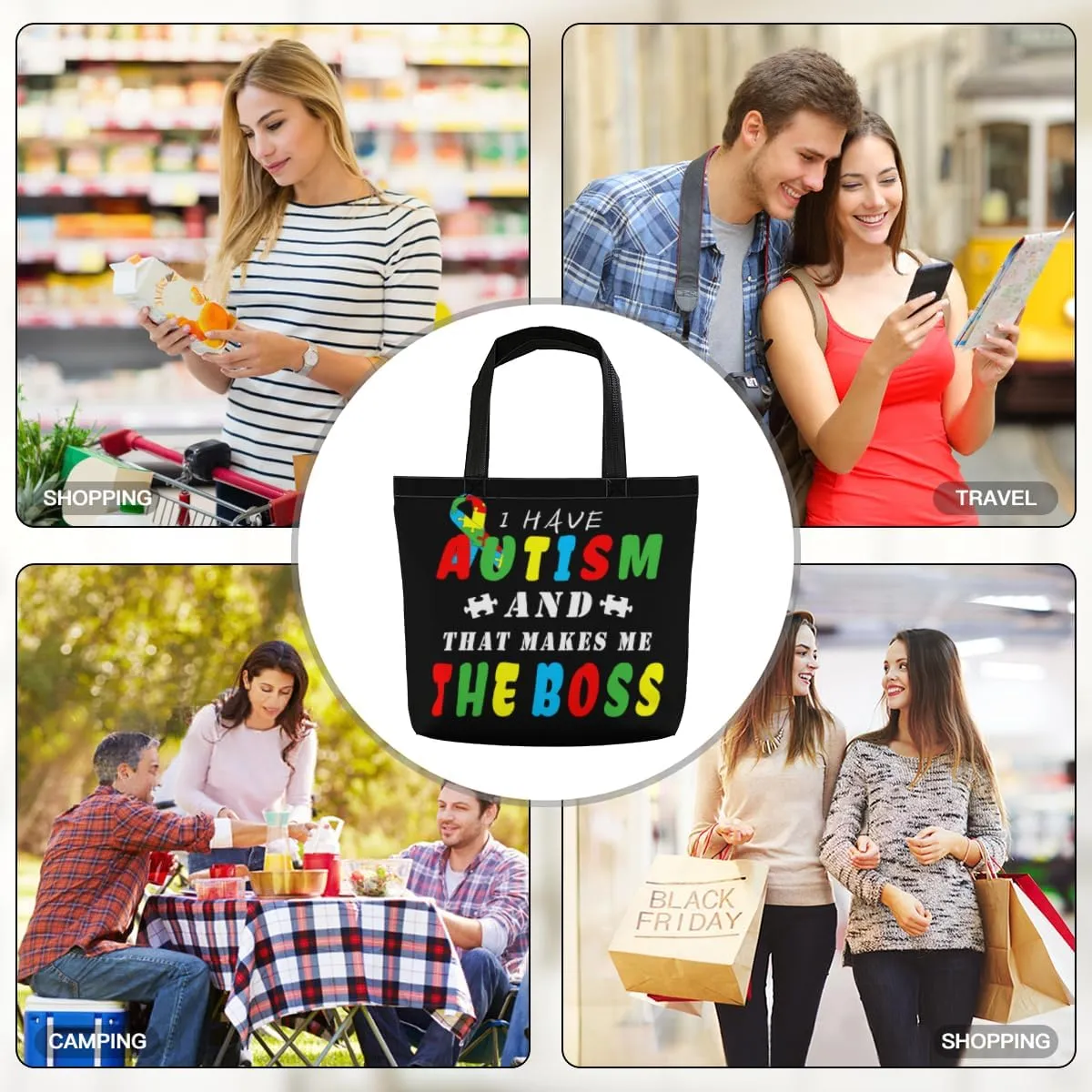 Women's Men Large Kitchen Reusable Grocery Bags Shoulder Bags With Zipper Beach Shopping Bag for Outdoors