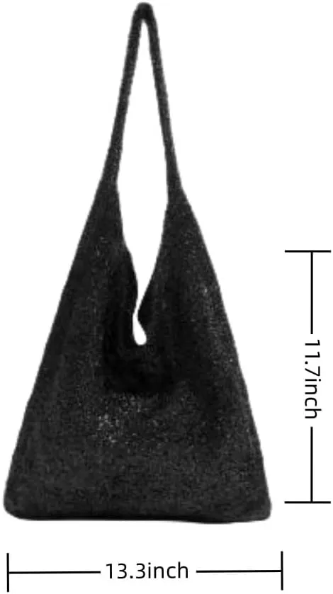 Womens Mermaid Sequins Shoulder Bag Reversible Sequin Handbag Purse Sparkling Tote Shiny Hobo Bag