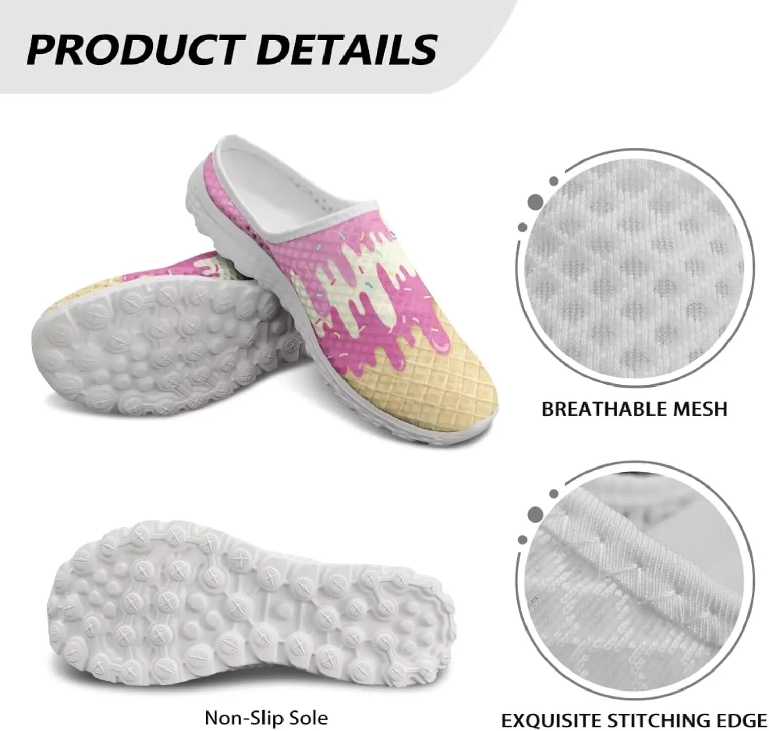 Womens Mules Slip on Round Toe Classic Garden Clogs Non Slip Walking Sneaker, EVA Sole & Arch Support