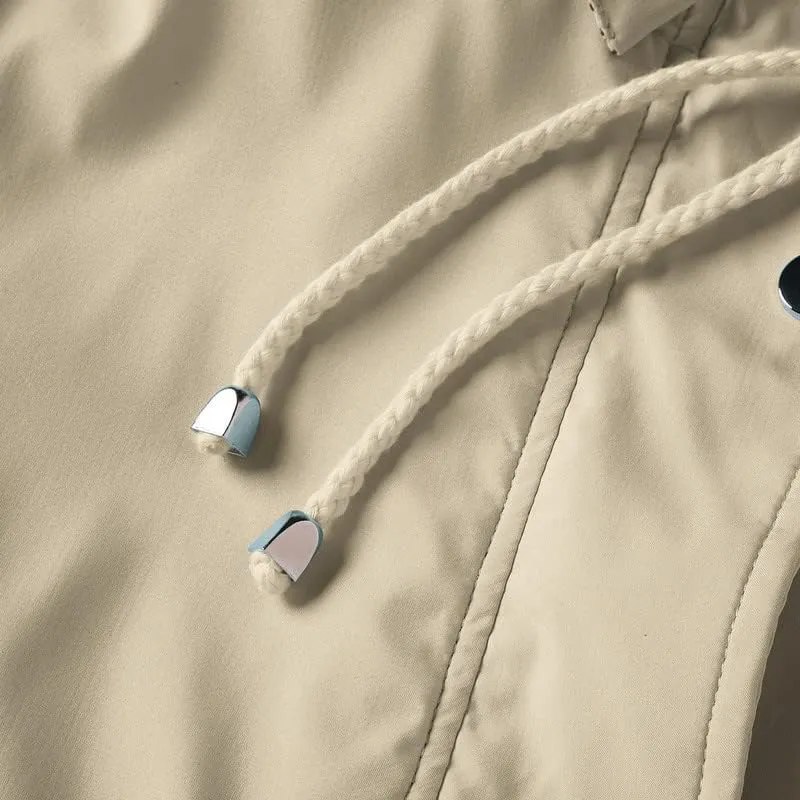 Womens Raincoat Waterproof with Hood Lightweight Windbreaker Rain Jacket Trench Coats Striped Lined