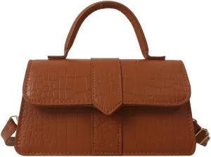 Womens Retro Shoulder Crossbody Bag PU Leather Purse Small Totes Handbag Casual Satchel with Crocodile Pattern