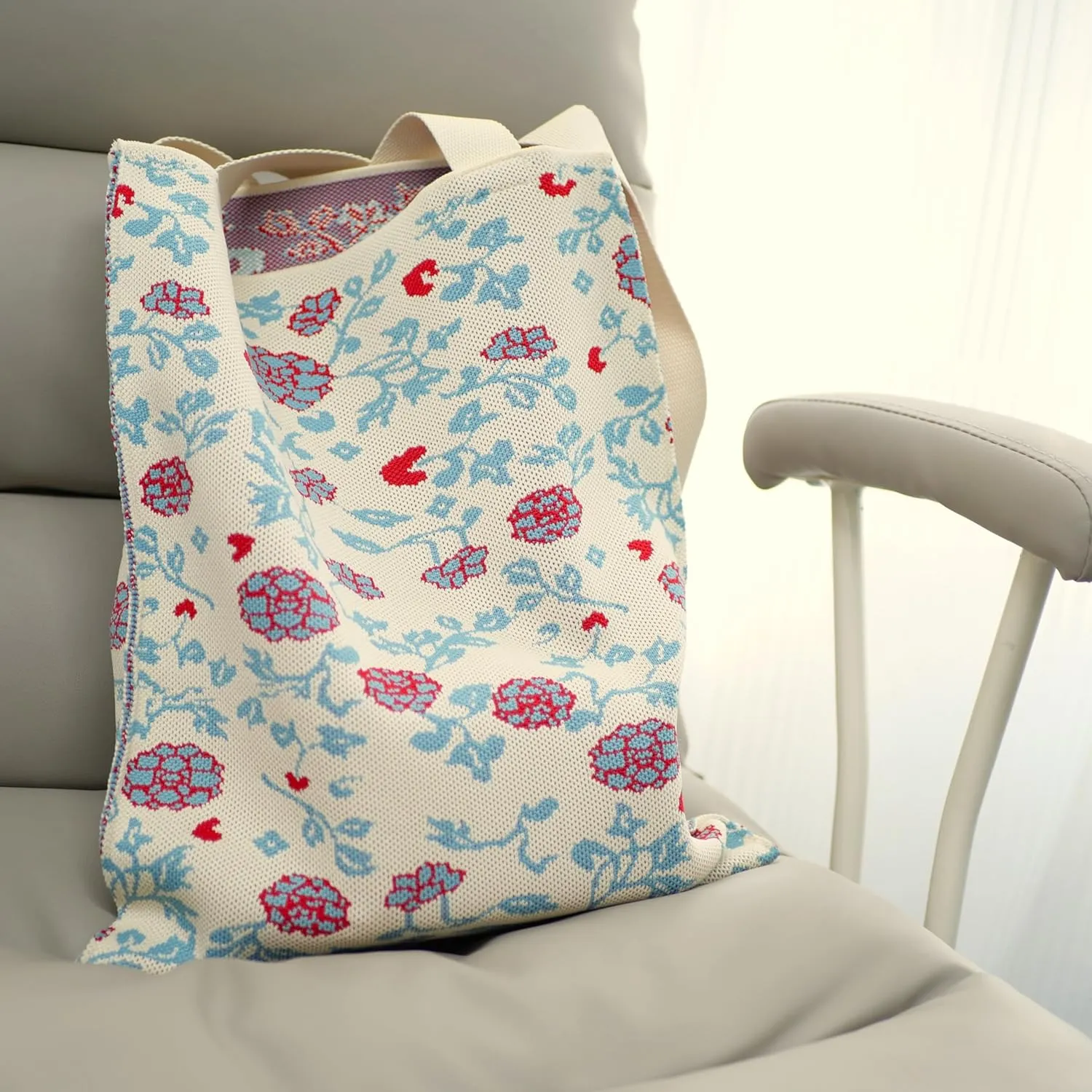 Women's Shoulder Handbags Cute Tote Bags Crocheted Bags Large Knit Tote Fun Big Pattern Beach Tote…