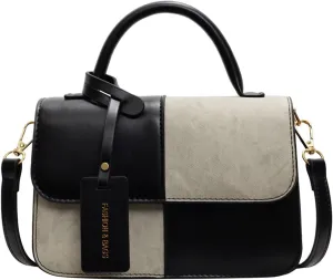 Women's Small Crossbody Bag 2025 Vintage Leather Shoulder Purse Anti Theft Handbag Casual Chic Square Bag for Daily Use Travel Work Black