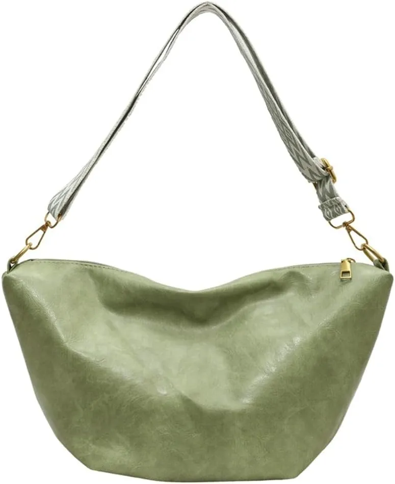 Women's Soft Shoulder Crossbody Bag Fashion PU Leather Totes Large Dumpling Handbag Retro Purse Satchel