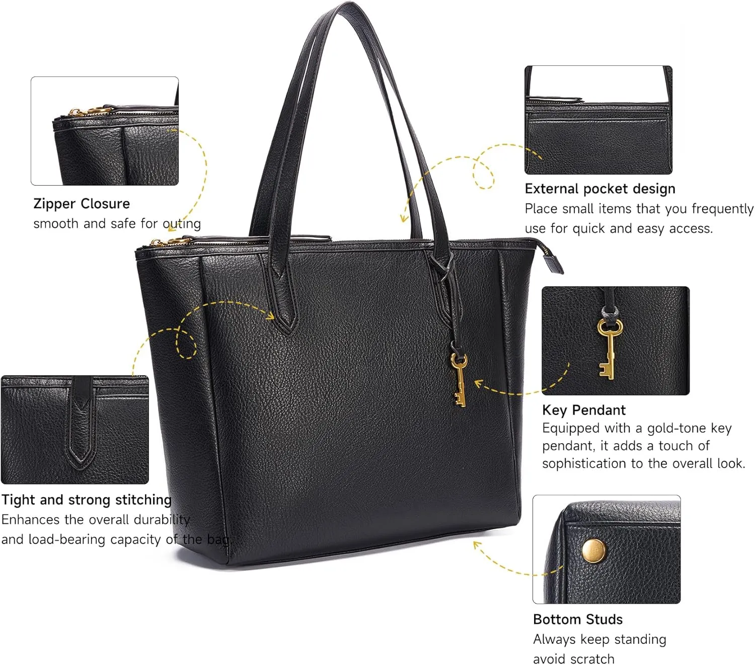 Women's Tote Bag Leather Handbag for Women 16L Large Capacity Travel Purses Ladies Shoulder Bags