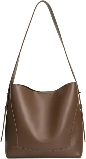 Women's Trendy Shoulder Crossbody Bag Vegan Leather Bucket Purse Large Totes Soft Handbag Top Handle Satchel