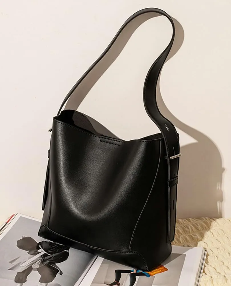Women's Trendy Shoulder Crossbody Bag Vegan Leather Bucket Purse Large Totes Soft Handbag Top Handle Satchel