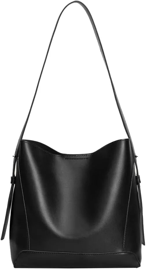 Women's Trendy Shoulder Crossbody Bag Vegan Leather Bucket Purse Large Totes Soft Handbag Top Handle Satchel