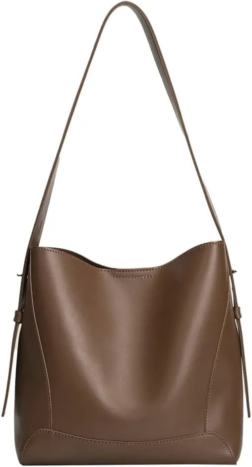 Women's Trendy Shoulder Crossbody Bag Vegan Leather Bucket Purse Large Totes Soft Handbag Top Handle Satchel