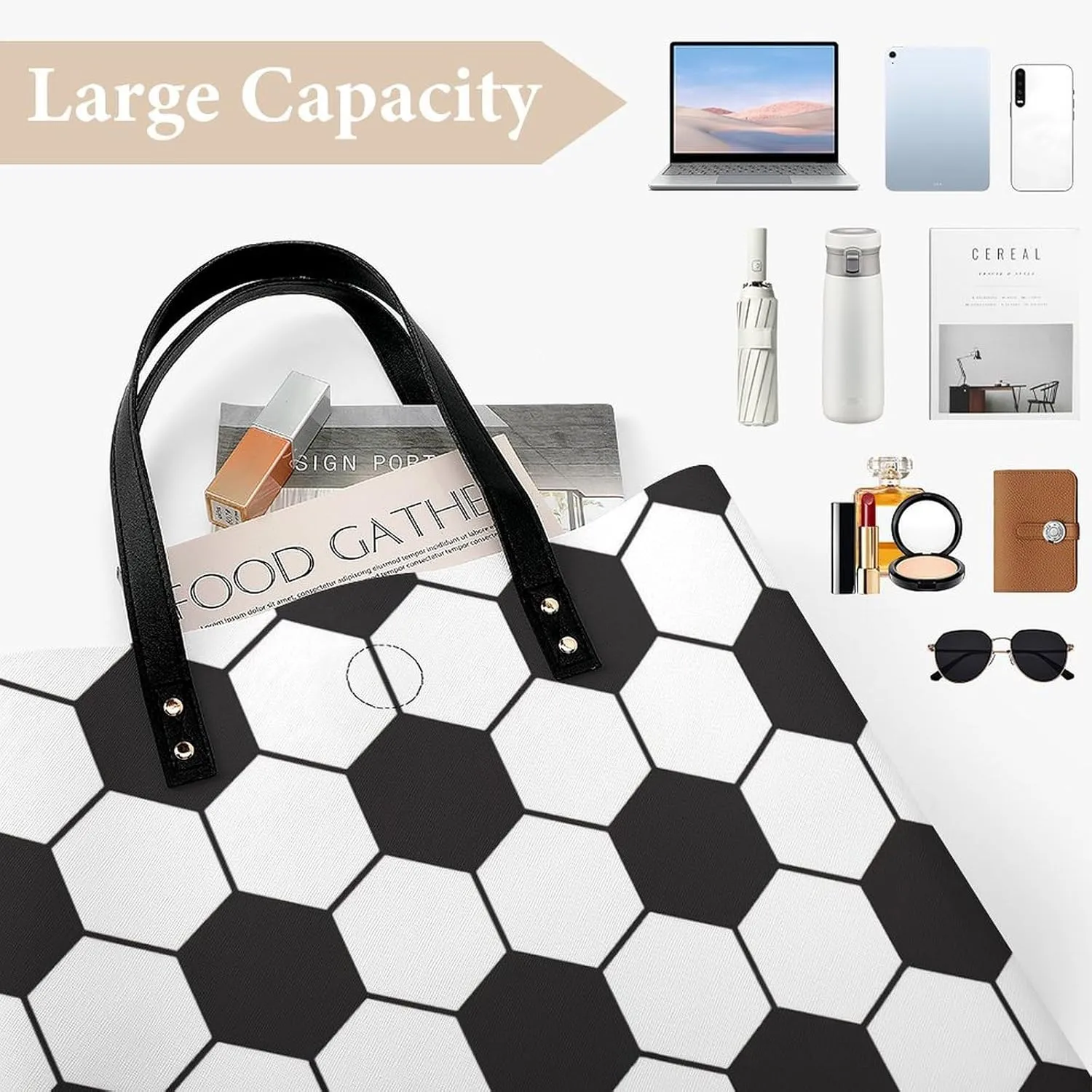 Wooden Wood Planks Fashionable All Printed Leather Handbag Unisex