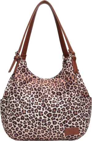 Worldlyda Women Canvas Hobo Purse Multi Pocket Tote Shopper Shoulder Bag Casual Top Handle handbag with Embroidery Ethnic