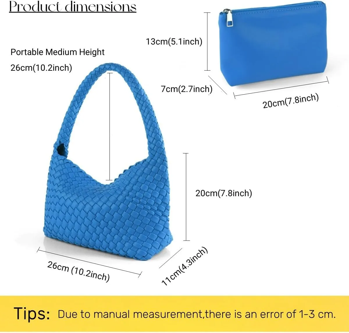 Woven Handbag for Woman Vegan Leather Hand Woven Shoulderbag and Purse Small Fashion Shopper Bag