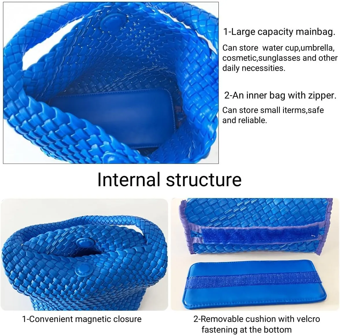 Woven Handbag for Woman Vegan Leather Hand Woven Shoulderbag and Purse Small Fashion Shopper Bag
