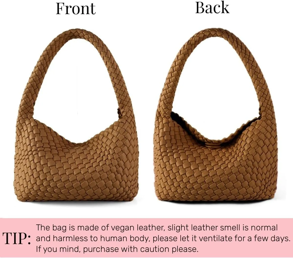Woven Handbag for Woman Vegan Leather Hand Woven Shoulderbag and Purse Small Fashion Shopper Bag